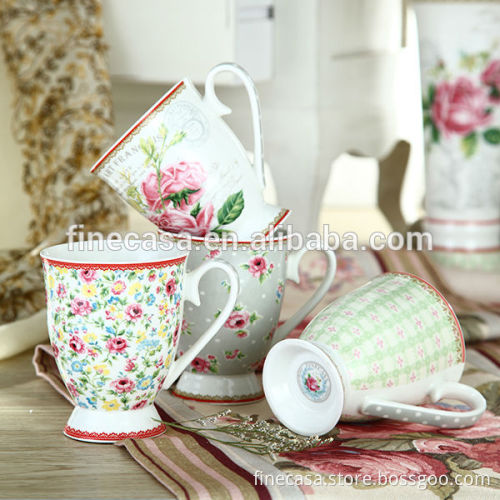 10OZ Elegant Fine New Bone China Coffee Mug Gift set